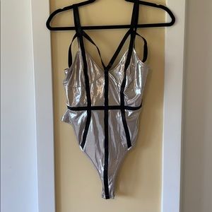 ASOS Strappy metallic cutout bodysuit